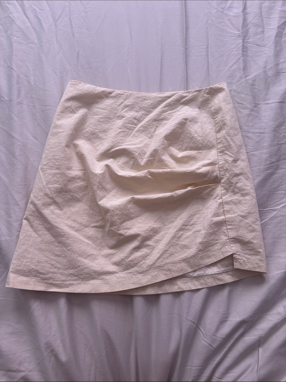 Vogue Cream Textured Mini Skirt